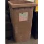 Plastic Rolling Trashcan - no lid - almost full