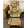 Faux Leather Armchair with ottoman - some wear