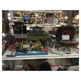 Assorted tools. Levels, Rubber mallets, jumper