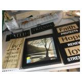 Motivational hanging sign decor, flower wall art,