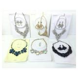 Fashion costume jewelry on display cards.