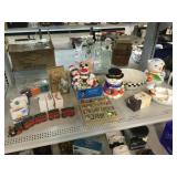 Holiday cookie jars, Christmas ornaments,