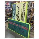 2 Large Wood Signs. Approx 71 x 31.