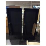 2 brown bookshelves w/6 shelves total, No support