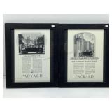 2 Vtg Framed Packard Magazine Ads