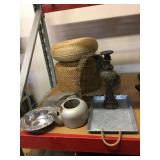 Serving Trays, Platters, and Wicker Decor.