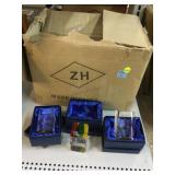 27 Sagittarius etched glass paperweights in box