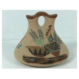 Signed Navajo Wedding vase, sand art