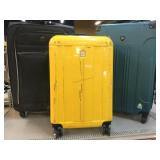 2 hard case suitcases and 1 soft case. Travelers