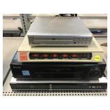 VCR Video, DVD Players and Memorex Power Center.