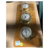 Vtg Sunbeam 3 gage nautical themed weather