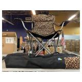 2 Cheetah Print Folding Chairs with Carry Bag.