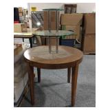 3ft Diameter Display Table with Glass shelves,
