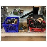Assorted tools, cords, ratchet straps and travel
