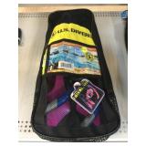 U.S. Divers Travel ready Snorkel set in bag. Size