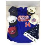 Sports jersey shirt size XL and Hats. Assorted