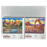 2 NIB Boardwalk personal 210pc puzzles. National