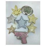 Costume fashion bling belt buckles.
