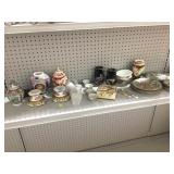 Asian Style Decor. Plates, Saucers, Spoons, and