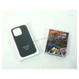 iPhone 14 Pro leather case & Uno cards