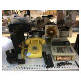 Vintage Rotary Phones, Flashlights, Calculator,