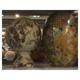 Large Ceramic Oriental Style Egg Shaped Decor and