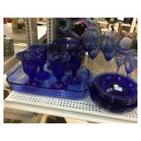 Blue Serving Set and Bakeware. Some Pyrex.