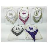 Fashion costume jewelry on display cards.