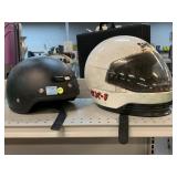 2 Motorcycle Helmets.