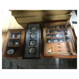 3 decorative shadow boxes. Largest 24x17.5 in