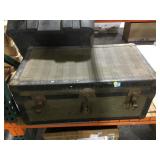 Antique metal trunk. Empty. Approx 13x30x17 in