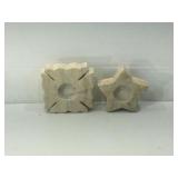Travertine votive candle holders
