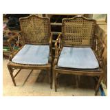 2 Chair w/press wicker back, seat & cushions