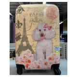 Chariot Poodle Dog Rolling Suitcase. Approx. 23