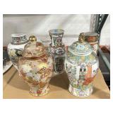 Oriental decorative porcelain vases, some with