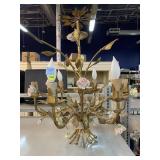 Elegant Hanging Light. Gold Color with Roses.
