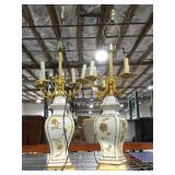 2 decorative table lamps. Approx 41in. Untested.