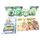 Green Lantern action figures with power rings,