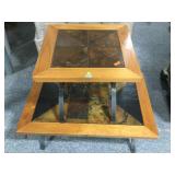 Metal/wood/tile coffee table & side table,