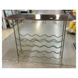 Metal wine rack/table, for 20 bottles and wine
