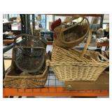 Wicker baskets. Largest one approx 24.5x9x18in