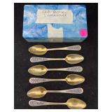 Vtg Russian Sterling Silver 6 Spoon Set, Tw 166.2