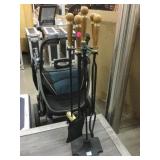 5-piece fireplace tool set w/base