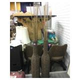 2 Wicker decor vase w/bamboo sticks, 5ft tall