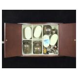 Jewelry Box W/fashion Jewlery, Some Sterling &