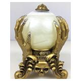 Animated w/Sound Spooky Crystal Ball. Resin 9in H