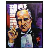 Signed Marlon Brando In The Godfather Painting On