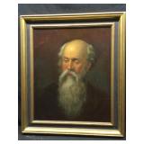 Antique Portrait Painting On Board. Unsigned