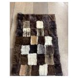 Rabbit Fur Patchwork Large Throw Blanket. Some