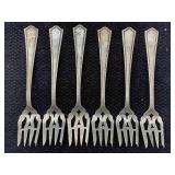 Vtg Sterling Silver 6 Forks, Tw 99g By Ssmc